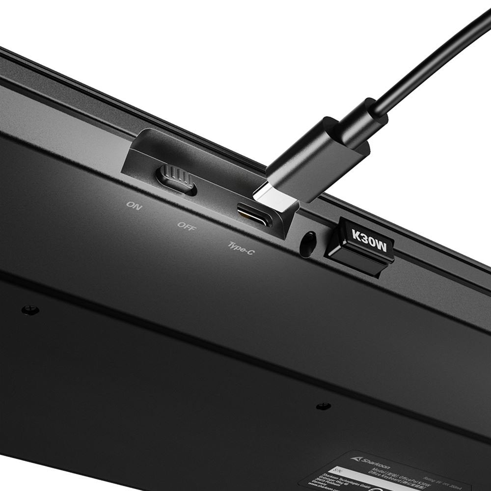 Sharkoon Officepal K30w, Teclado Negro, Desaprobación, Scratch Ddomes 4044951042333