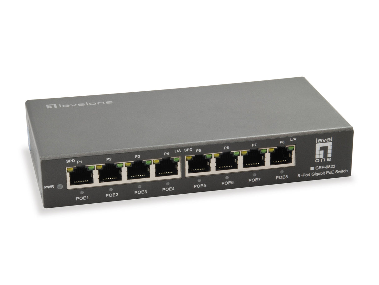 Switch Level One Gep-0823 No Gestion 8p Poe 10/100/1000 Poe 120w