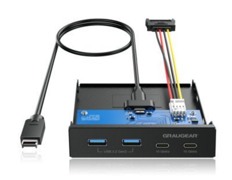 Grisgear Usb-Hub Multi Front Panel, Usb 3.2 Gen2 Type-C Retail