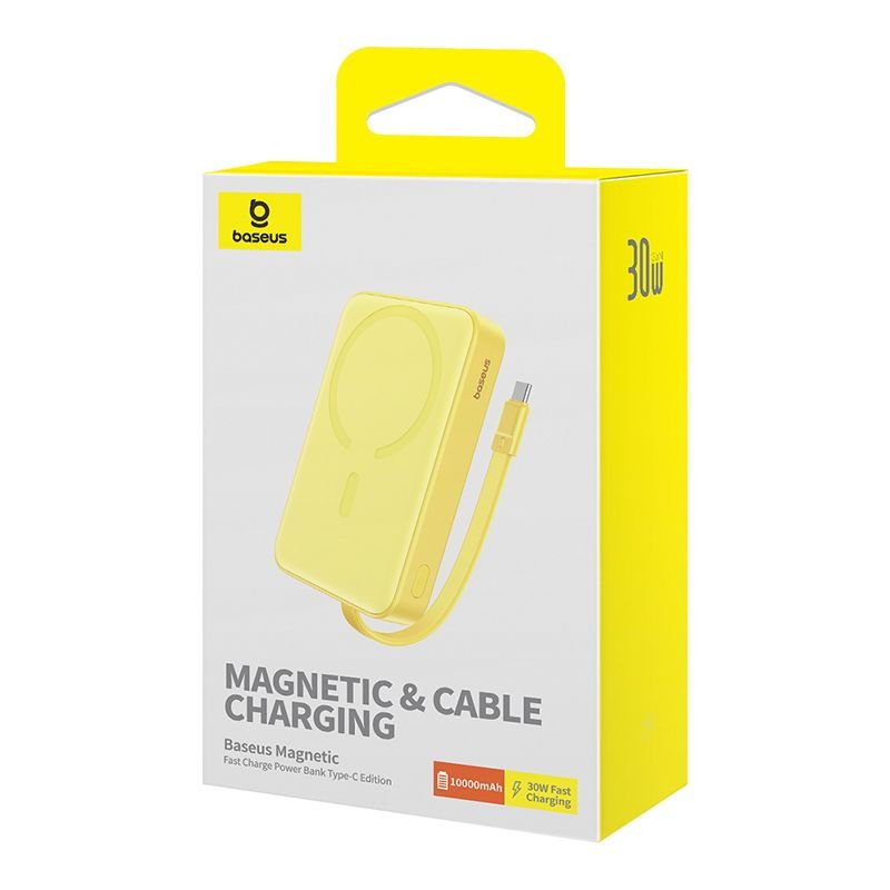 EAN 6932172642808 - Baseus MAGSAFE MINI TYPE-C WIRELESS POWERBANK 10.000 MAH 30W-SARI batería externa Polímero de litio 10000 imagen 2