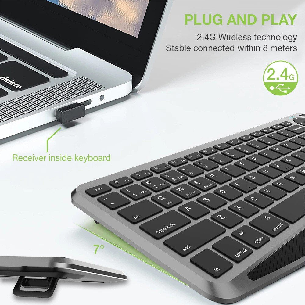 EAN 8059018365375 - Techly ICTB9801TB teclado Universal RF Wireless + Bluetooth QWERTY Inglés de EE. UU. Negro imagen 6