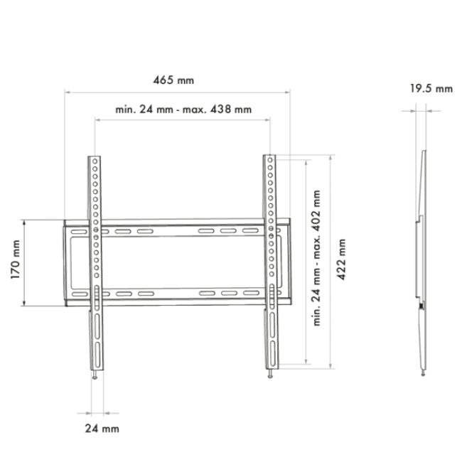 Soporte De Pared Para Tv Schwaiger, 32 "-55", Fijo 2 Máx. 35 Kg Negro