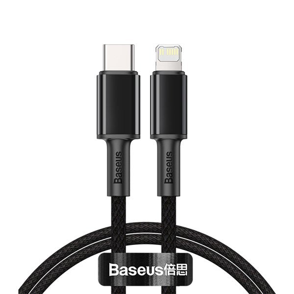 Baseus Cable Trenzado Usb Tipo C A Lightning Apple 20w 1m Negro