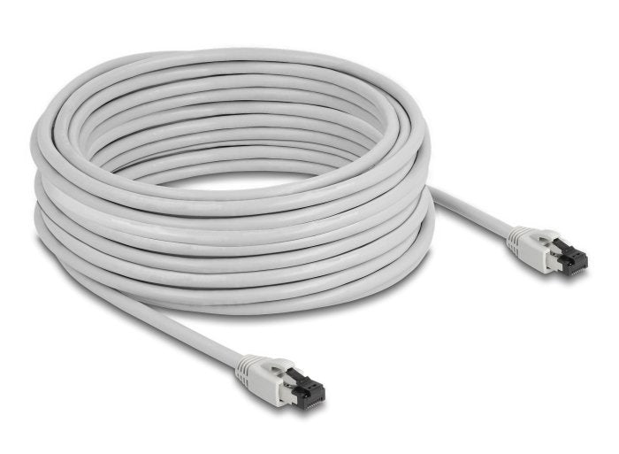 Cable De Red Delock Rj45 Cat.8.1 S/Ftp 15 M Bis 40 Gbps Gris