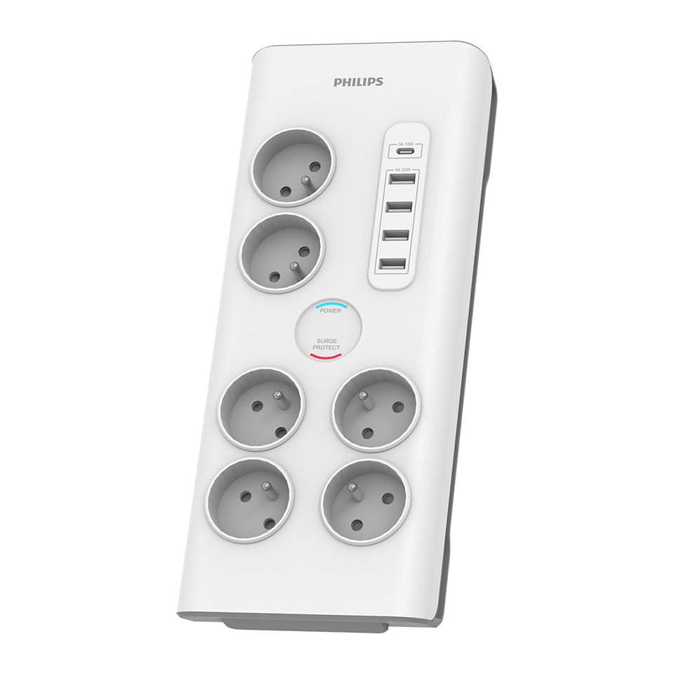 EAN 4895229118447 - Philips SPN7060WA/60 limitador de tensión Blanco 6 salidas AC 2 m imagen 1