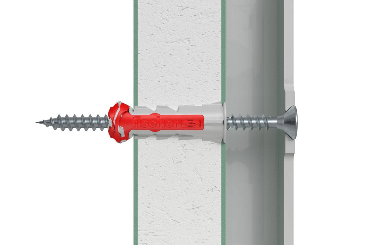 Taco Fischer Duopower 8x40 Rb K Gris Claro/Rojo, 8 Piezas, Con Tornillo Y Pegatinas 535957