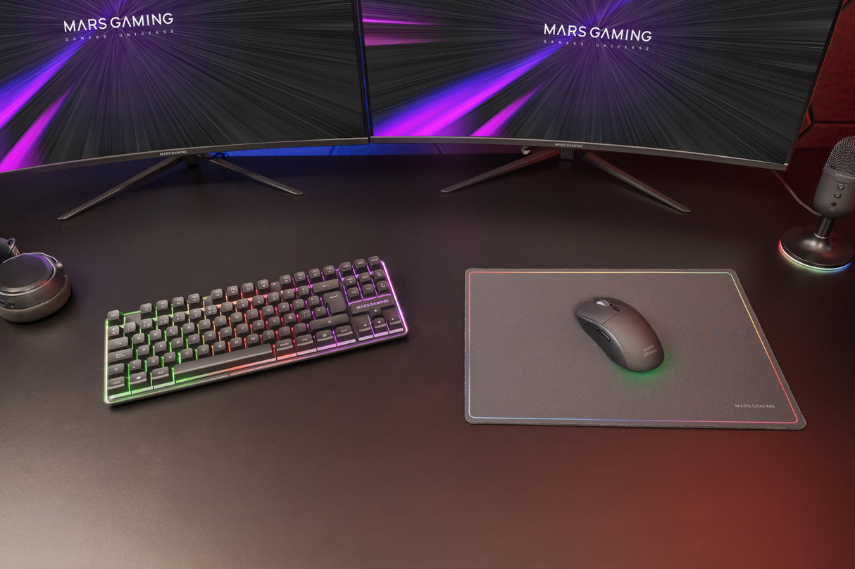 Pack Gamer 3en1 (Calvier/Ratón/Tapis) Mars Gaming Mcpwtkl (Negro)