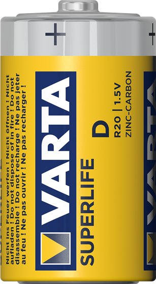 Varta Pack 2 Pilas Zinc-Carbon Superlife R20 D (Zn-C; 2)