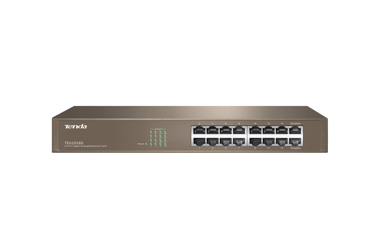 Tenda Switch 16 Puertos Gigabit Teg1016d 10/100/1000 Rack
