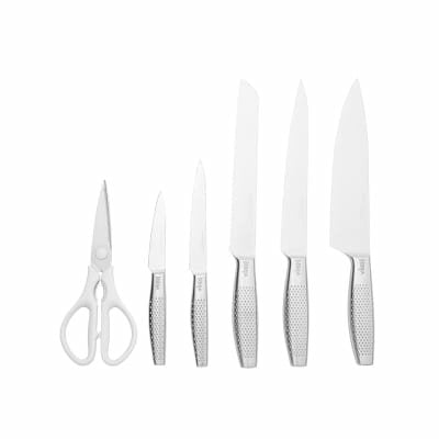 Ninja Staysharp Taco De Cuchillos, Acero Inoxidable, Afilador Integrado, 5 Cuchillos