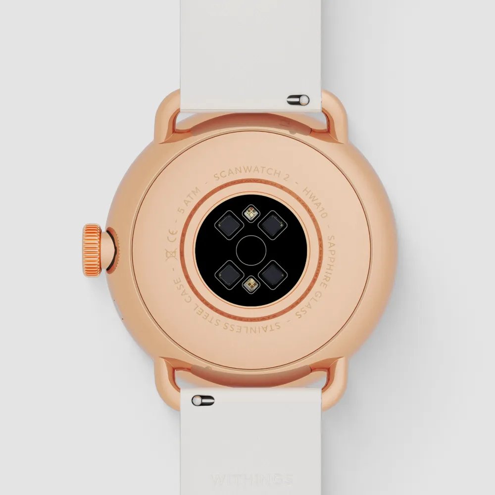 Withings Scanwatch 2, 38 Mm Rose Gold Blanco