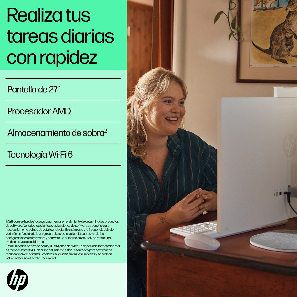 EAN 197497758795 - HP 27-cr0027ns AMD Ryzen™ 5 7520U 68,6 cm (27") 1920 x 1080 Pixeles PC todo en uno 16 GB LPDDR5-SDRAM 512 imagen 9
