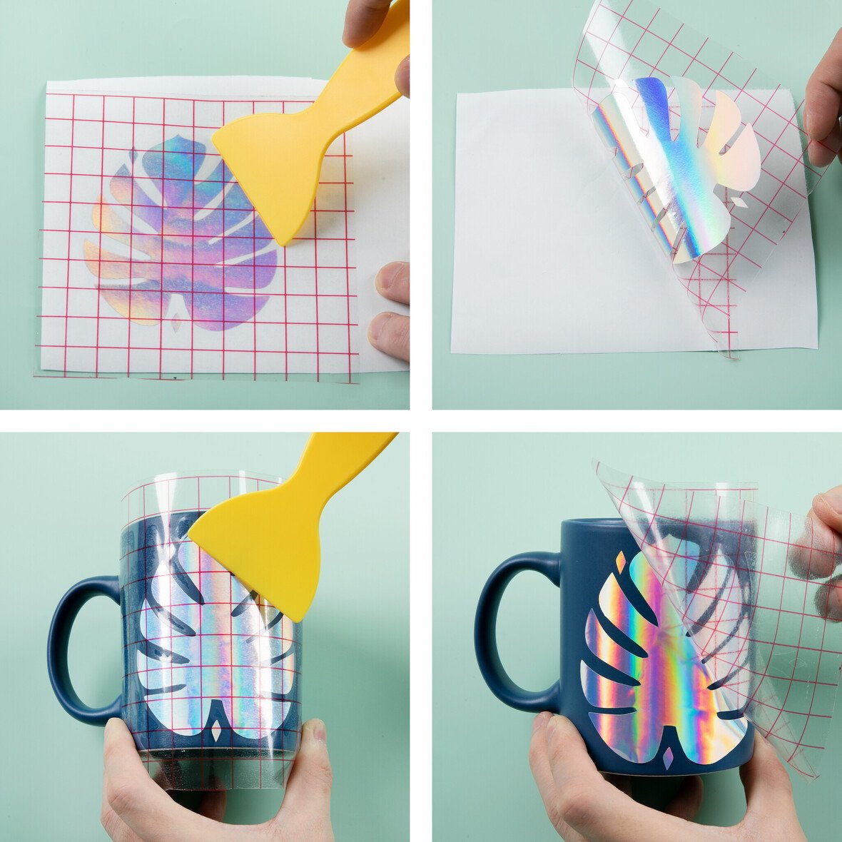 Loklik Permanent Adhesive Vinyl Holographic - Rosa