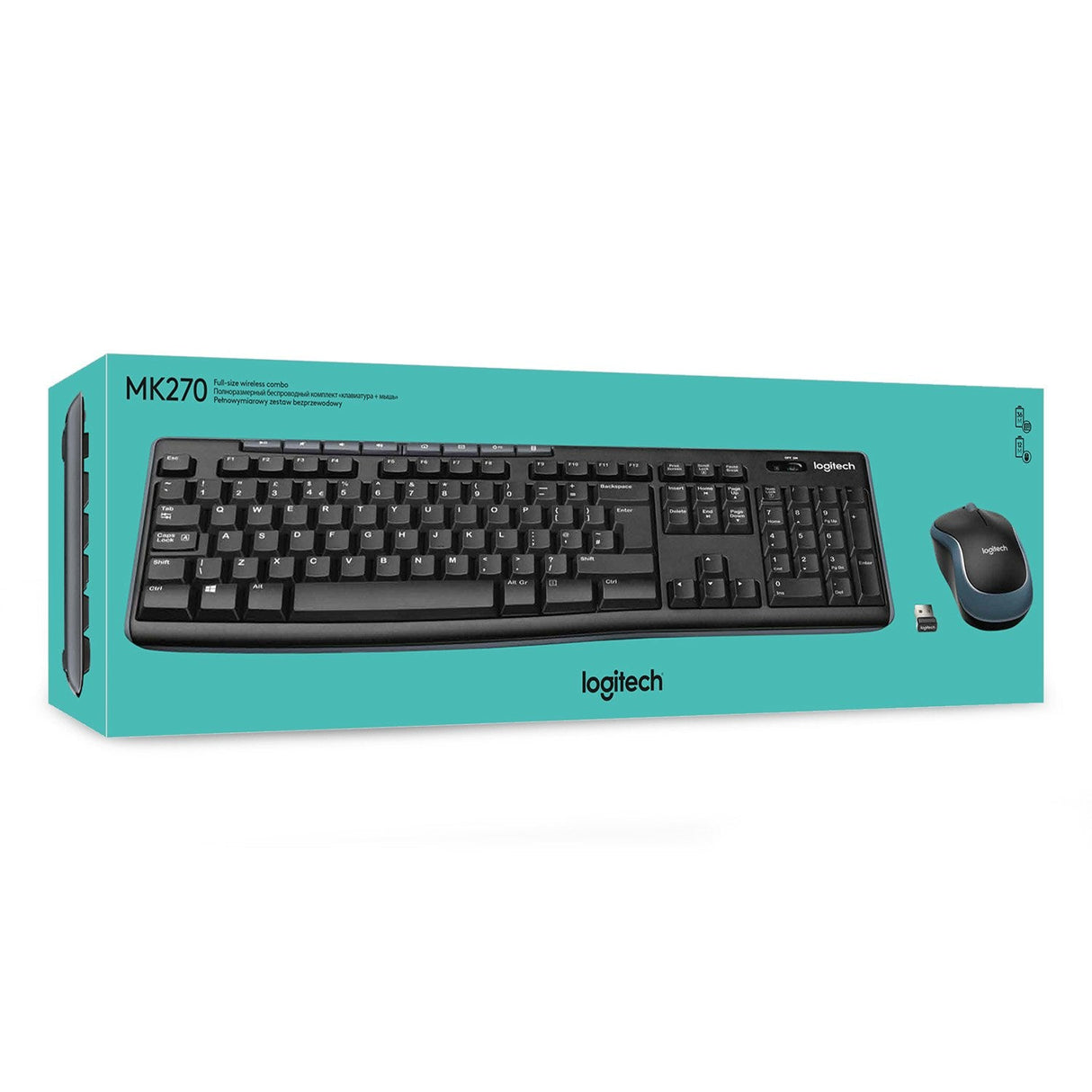 Teclado Belga Logitech Wireless Combo Mk270 Ratón Incluido Usb Azerty Negro