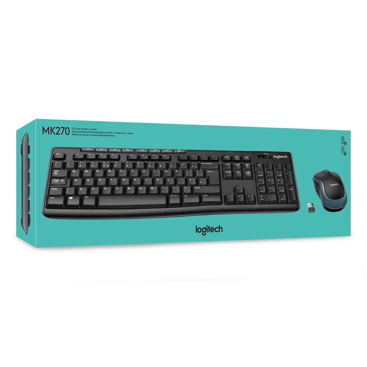 Teclado Belga Logitech Wireless Combo Mk270 Ratón Incluido Usb Azerty Negro