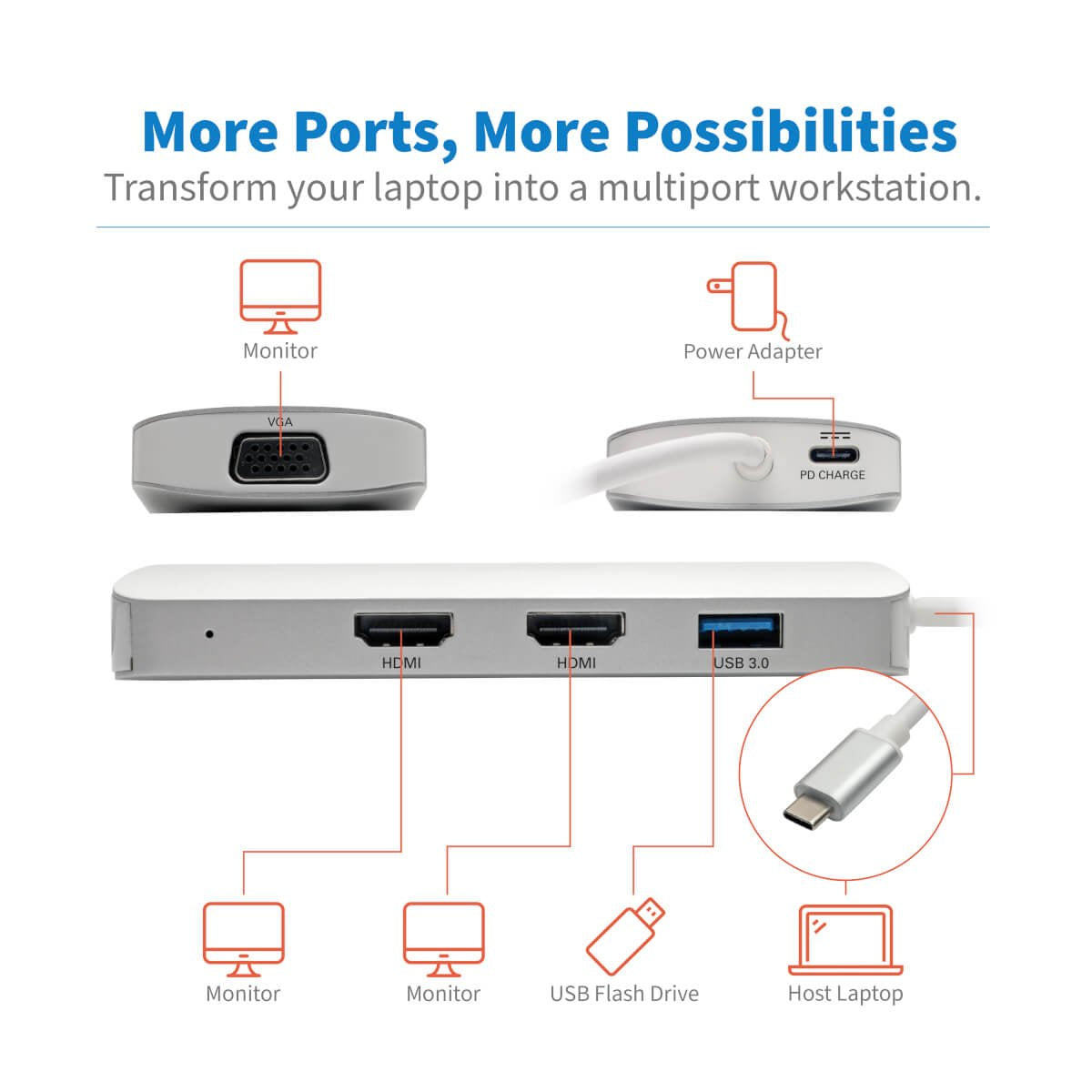 EAN 0037332213389 - Tripp Lite U442-DOCK12-S base para portátil y replicador de puertos USB 3.2 Gen 2 (3.1 Gen 2) Type-C imagen 2