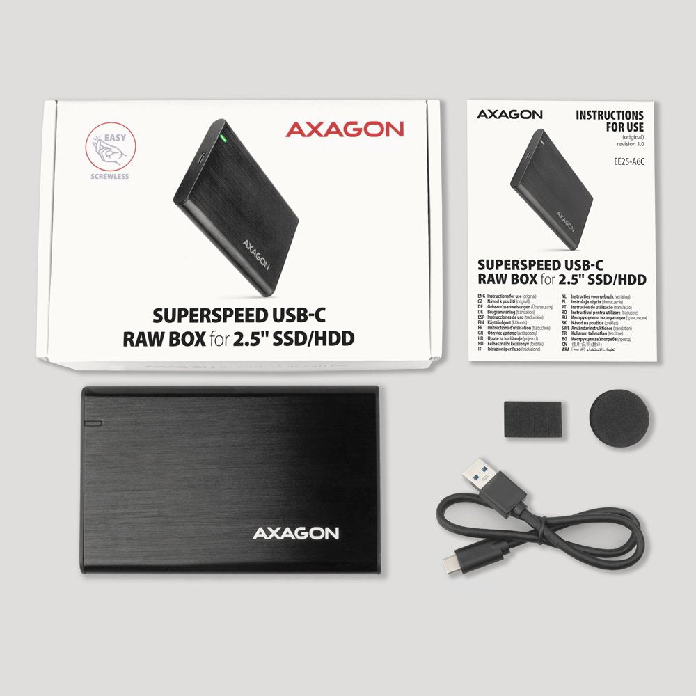EAN 8595247906502 - Axagon EE25-A6C caja para disco duro externo Carcasa de disco duro/SSD Negro 2.5" imagen 8