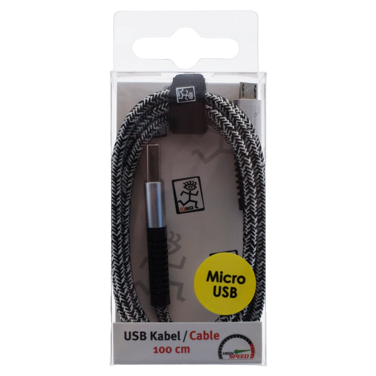 2go Cable Micro-Usb 1m Silver