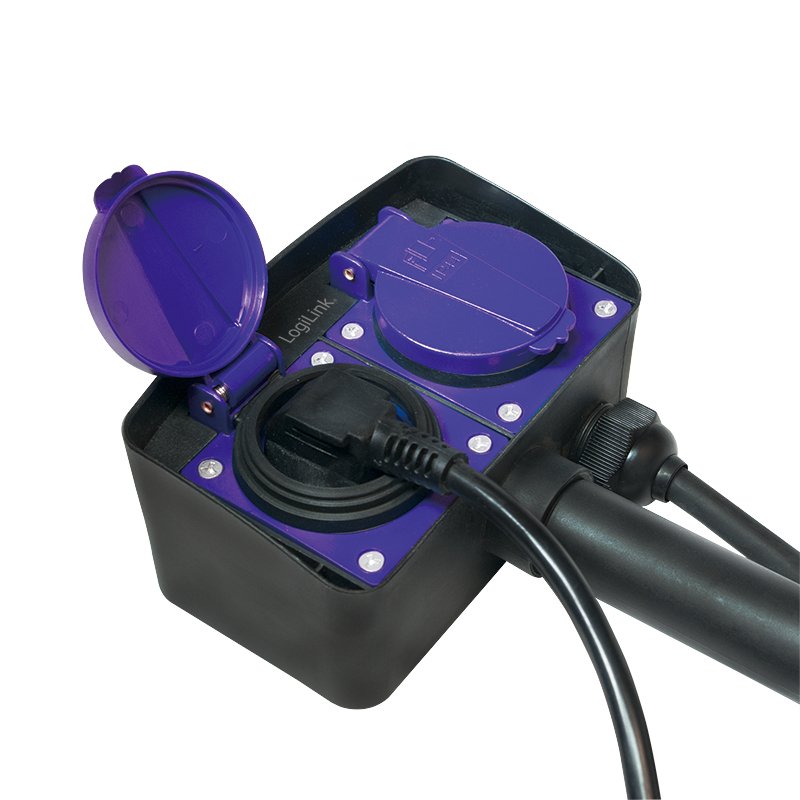 Logilink Lps214 Base Múltiple 2 M 2 Salidas Ac Exterior Negro, Azul