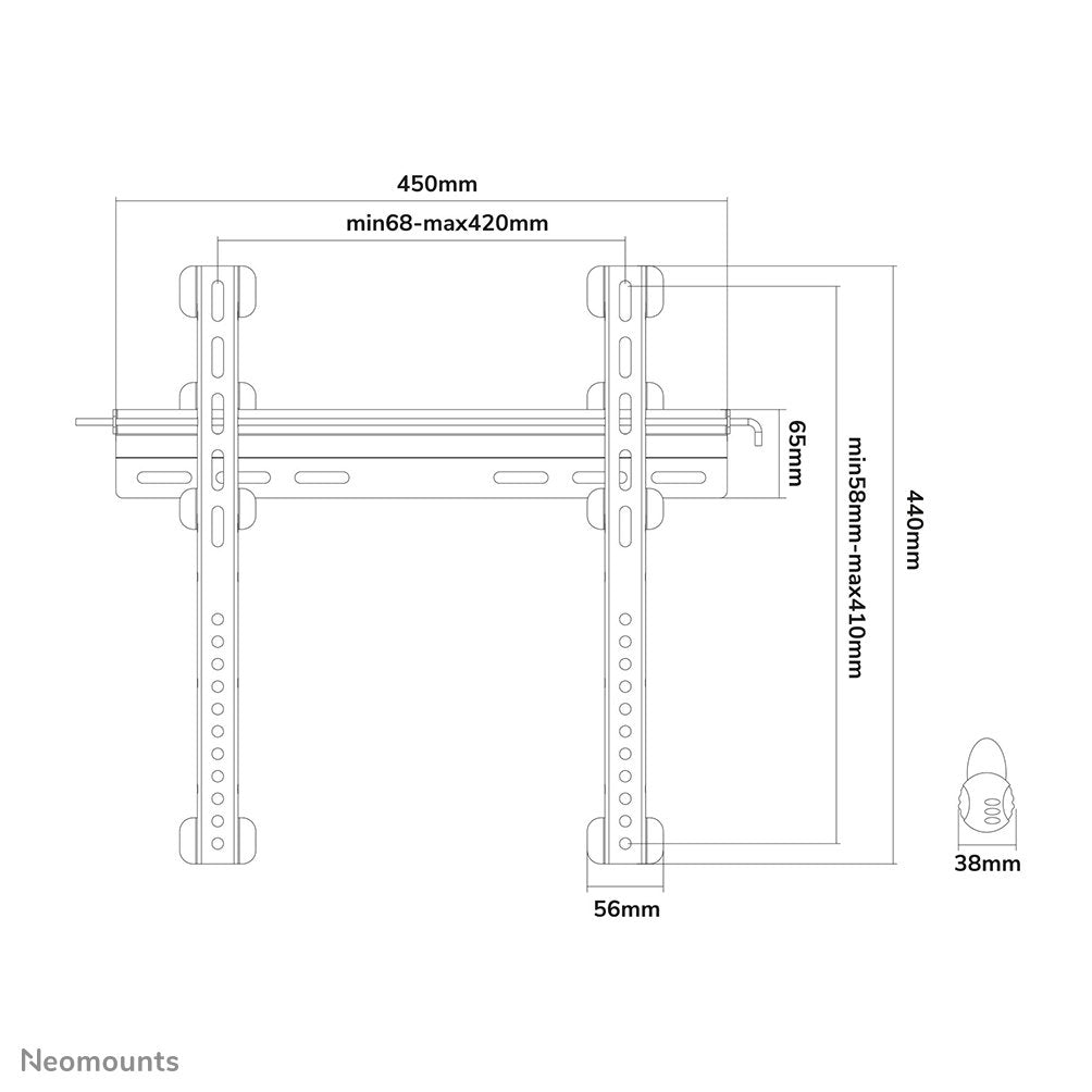 EAN 8717371443634 - Neomounts PLASMA-W040BLACK soporte para TV 132,1 cm (52") Negro imagen 5