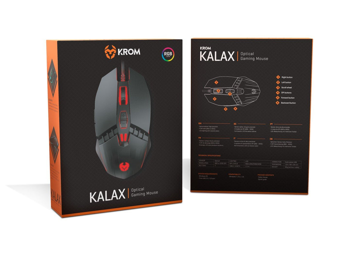 EAN 8436587972522 - Krom Kalax ratón Juego mano derecha USB tipo A Óptico 3200 DPI imagen 11