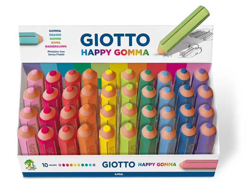 Giotto Happy Gomma Goma De Borrar Lapiz Display -40u-
