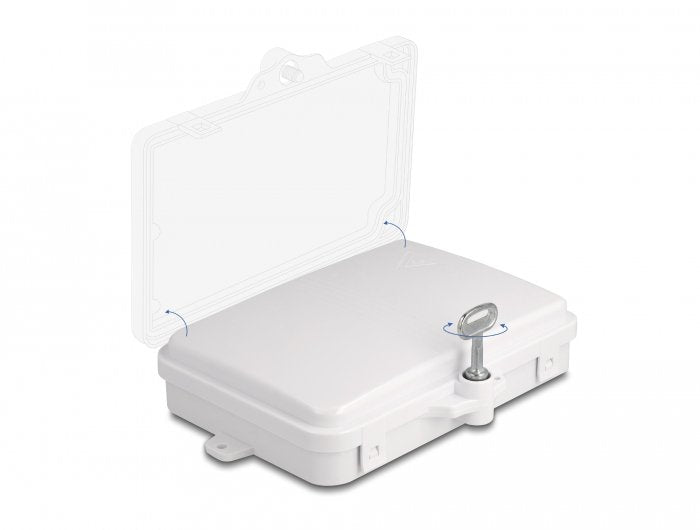 Lwl Caja Distribuidora Para Interior- Y Exterior Ip65 Resistente Al Agua Con Cerradura 6 Port Blanco