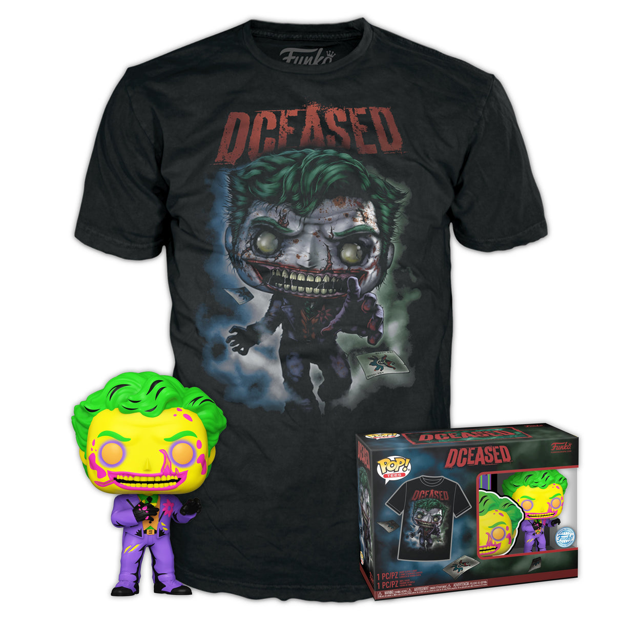 Set Figura Pop & Tee Dc Comics Joker Talla S