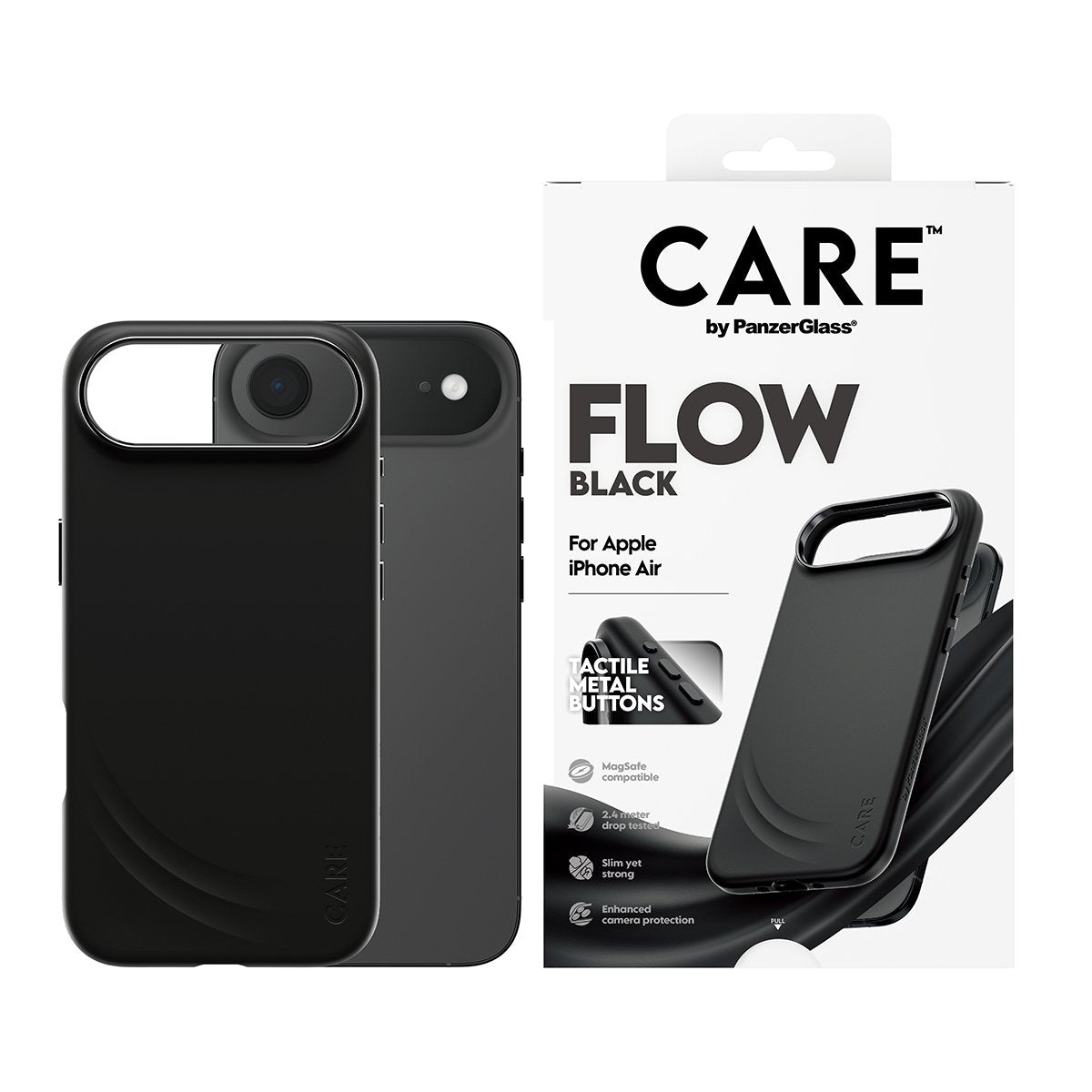 Panzerglass Care By ® Flow Case Black W. Magsafe Iphone Air Funda Para Apple - Iphone Air Negro