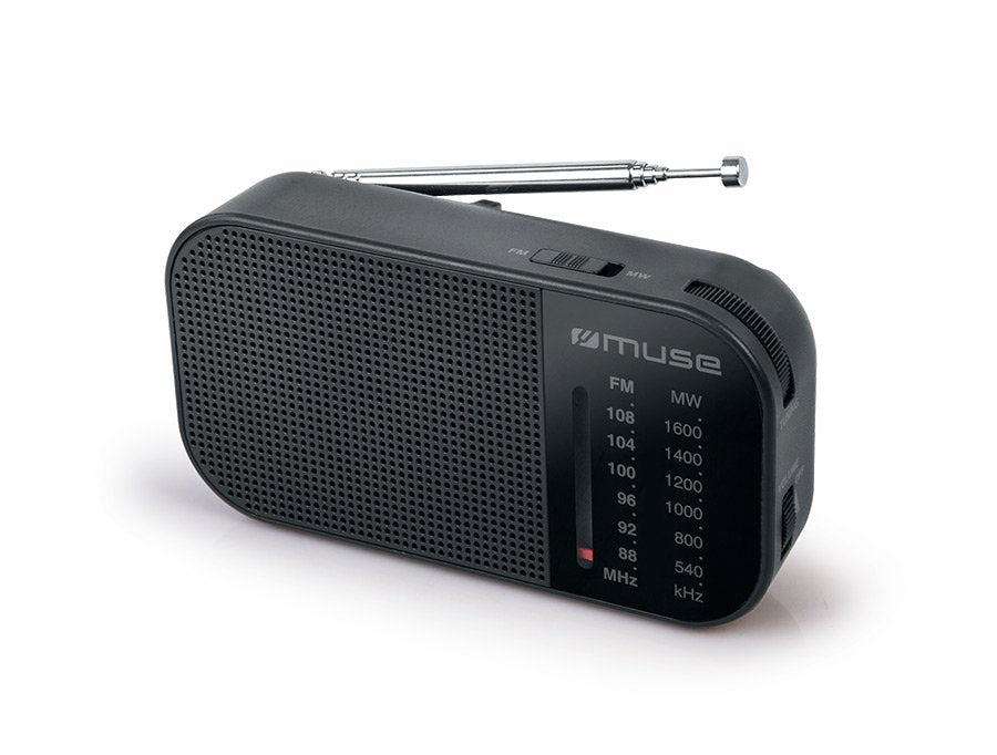 Muse M-025 R Negro Radio Analógica Am/Fm Portátil Con Altavoz Integrado