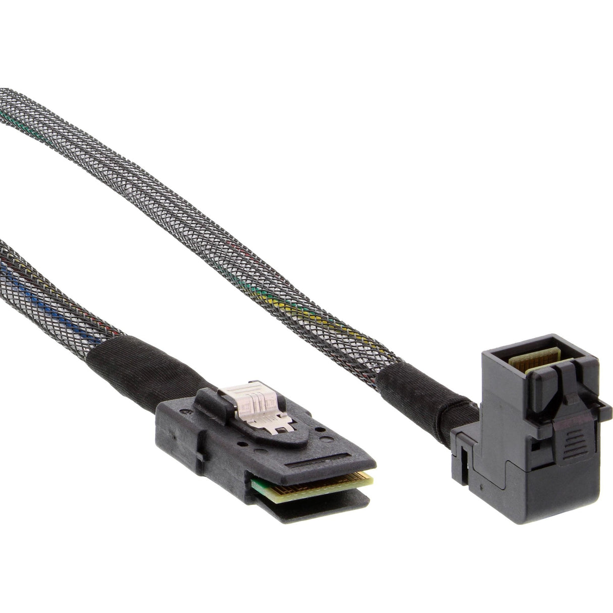 Cable Inline Mini Sas Hd Sff-8643 En Ángulo A Sff-8087 Con Banda Lateral De 1 M