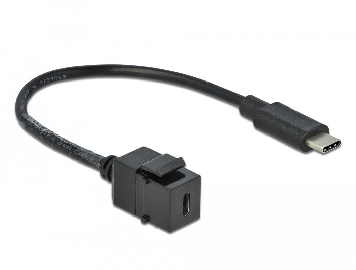 Delock Keystone Modul Usb 5 Gbps Type-C Buchse Zu Usb Type-C Stecker Mit Cable 25 Cm