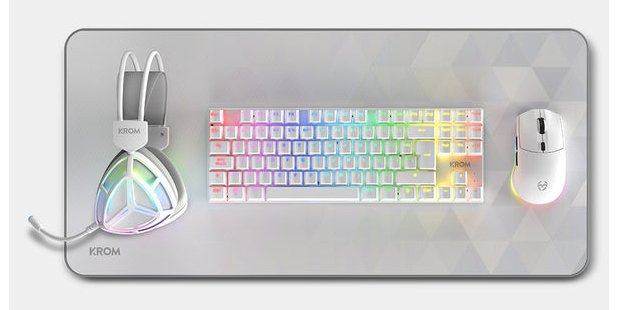 Pack Krom 4 En 1 Rgb Klass Gaming Combo Blanco