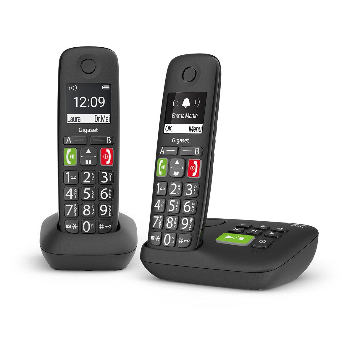 Gigaset E290a Duo Teléfono Dect/Analógico Negro Identificador De Llamadas