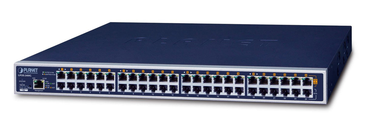 Planet 24-Port Gigabit 60w Ultra Poe Managed Injector Hub