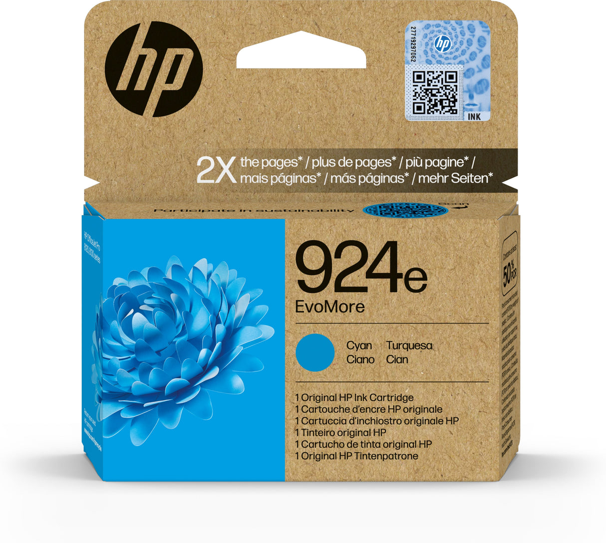 Hp 924e Cyan Cartucho De Tinta Original - 4k0u7ne