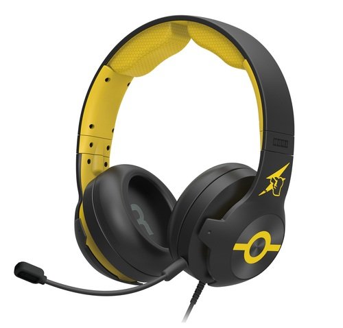 Auriculares Micro Gaming Hori Pro Pikachu Cool Black Supraural 40mm Jack 3.5mm Cancelacion De Ruido