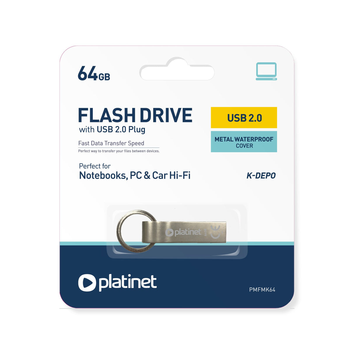 EAN 5907595448512 - Platinet PMFMK64 unidad flash USB 64 GB USB tipo A 2.0 Acero inoxidable imagen 2