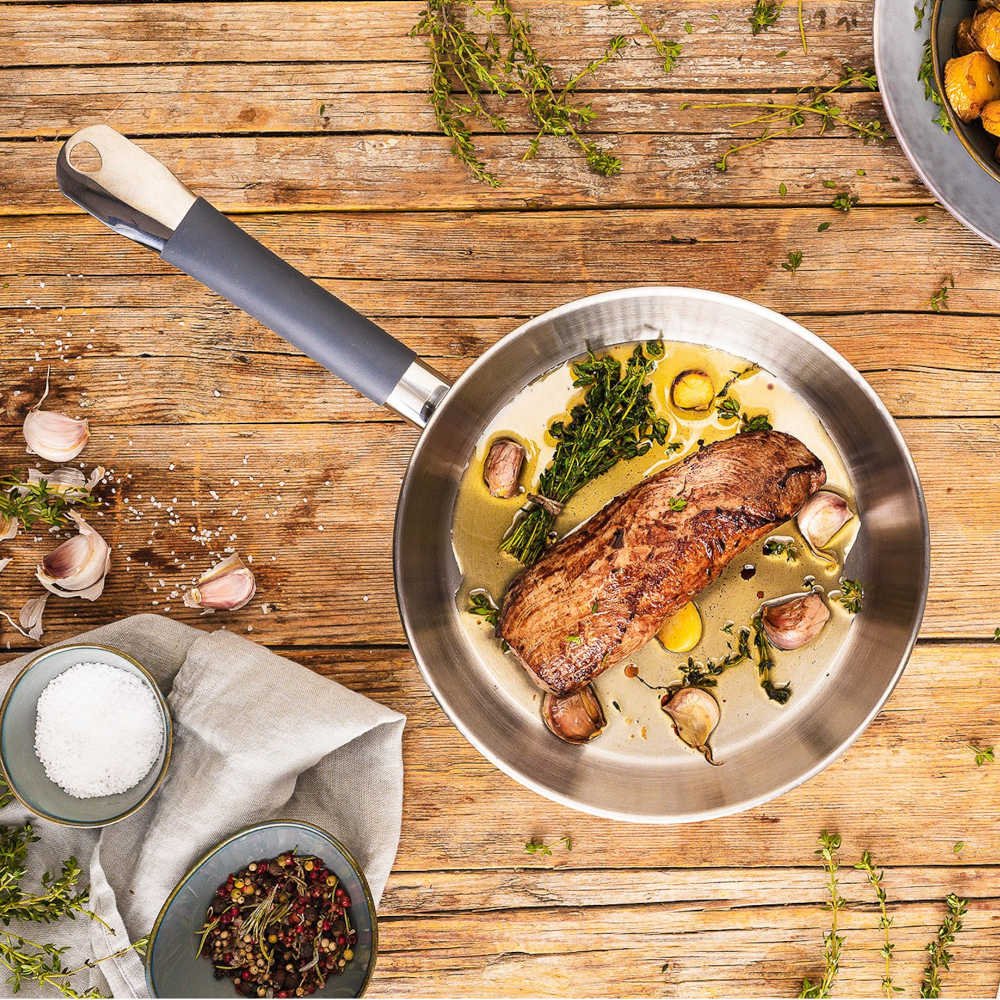 Sartén Bra Master A451424 24cm Acero Inoxidable Apta Para Inducción