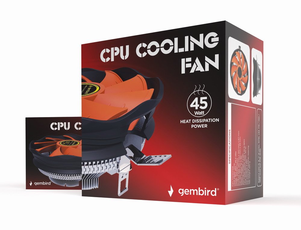 EAN 8716309123907 - Gembird CPU-HURACAN-X30 sistema de refrigeración para ordenador Procesador Refrigerador de aire 12 cm Neg imagen 1