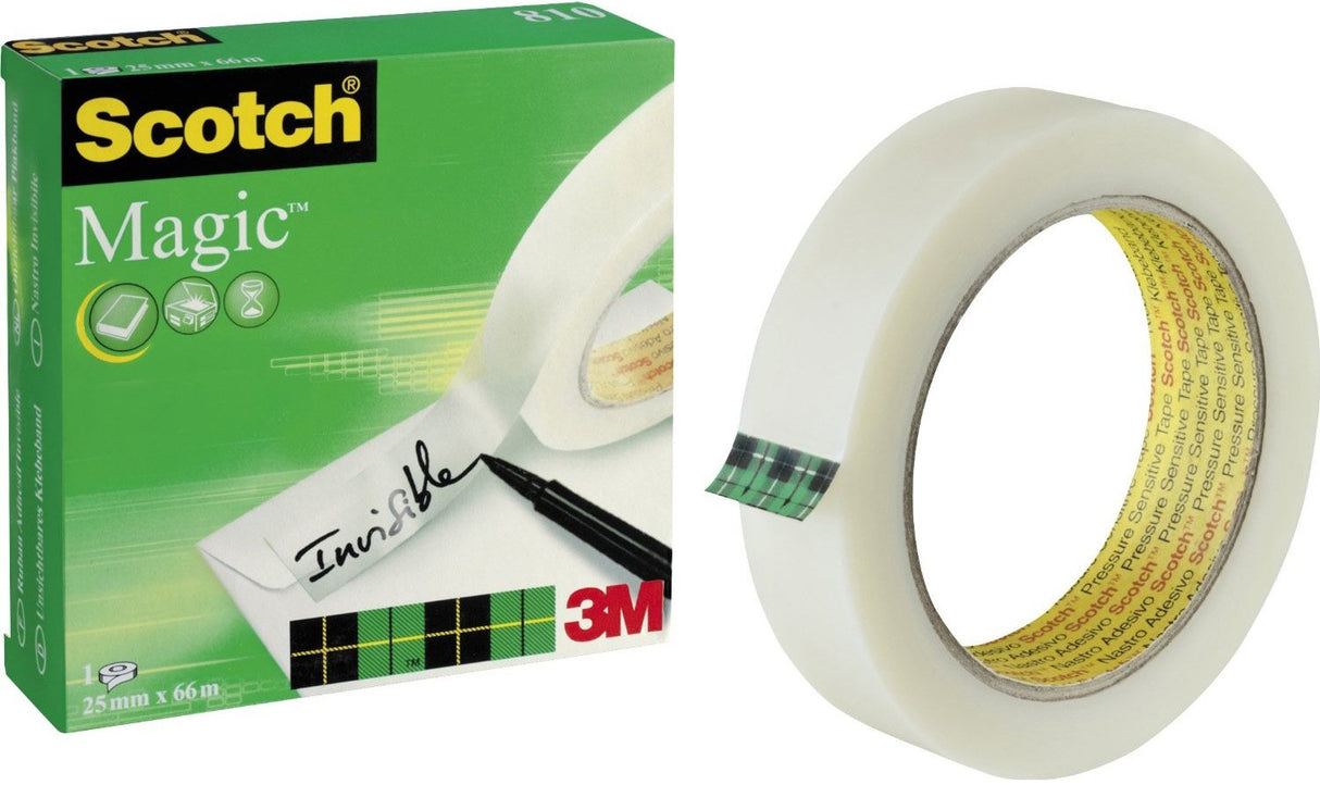 Scotch Cinta Adhesiva Invisible Magic Rollo 25mm X 66m Caja Individual