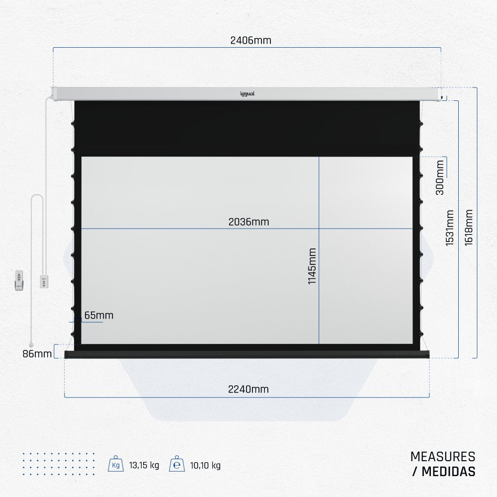 Pantalla Iggual Eléc Tensionada 16:9 92" 203x114cm
