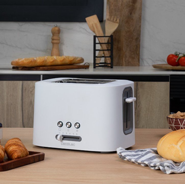 Tostadora Cecotec Toast&Taste 9000, Vertical 2 Ranuras 980w Blanco