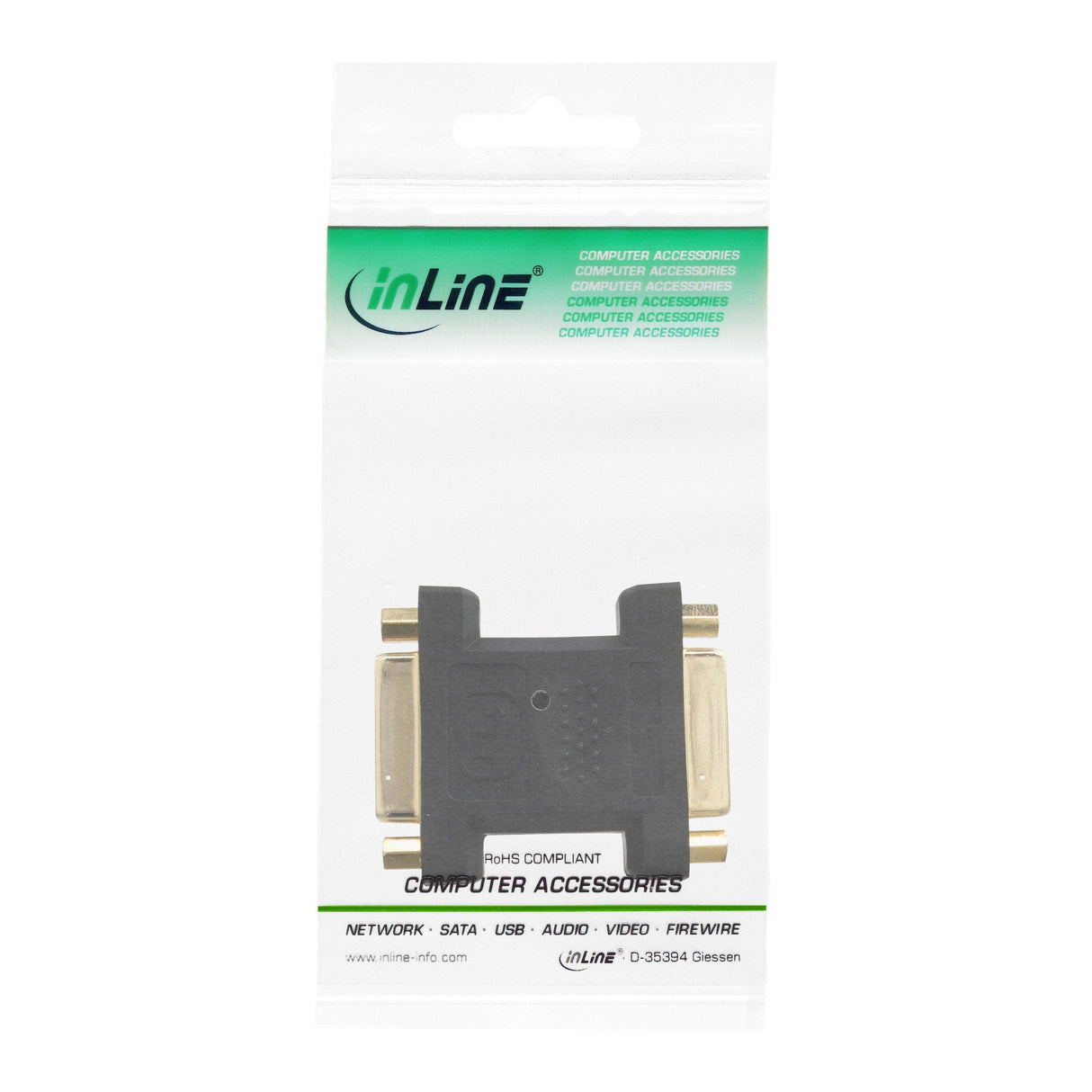 Adaptador Inline Dvi-I Digital + Analógico 24+5 Hembra A Hembra Negro