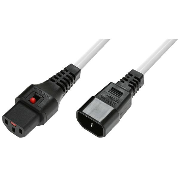 Powercord C13 Iec Lock - C14 White 1,5m, Pc1278