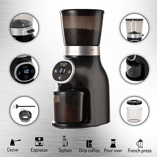 Adler Coffee Grinder Ad 4450 Burr 300 W, 300 G Negro