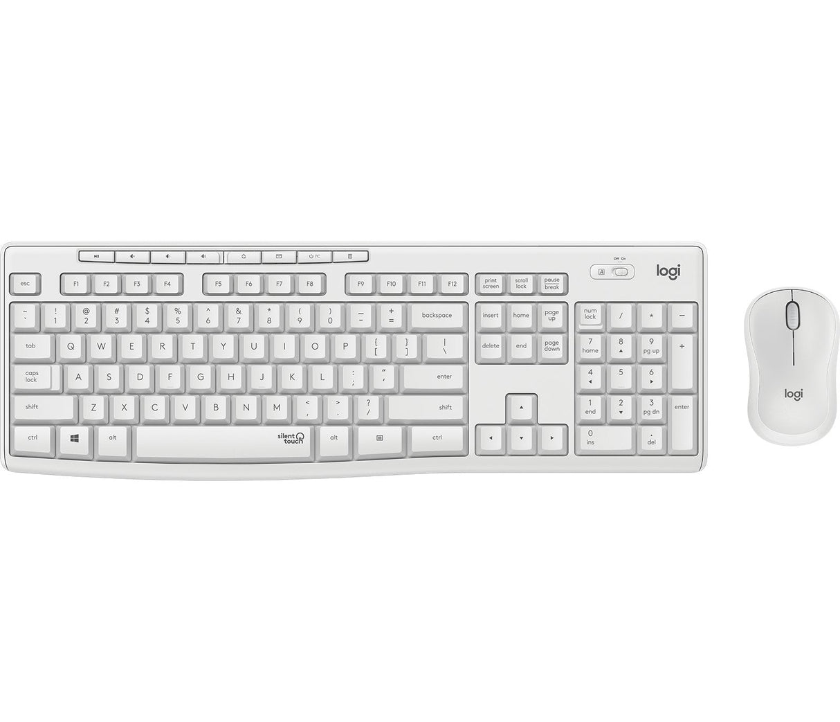 Logitech Mk295 Silent Juego De Teclado Y Ratón Inalámbrico 2.4 Ghz Qwerty Inglés Blanco Apagado