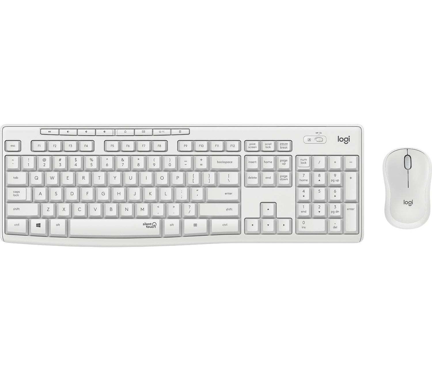 Logitech Mk295 Silent Juego De Teclado Y Ratón Inalámbrico 2.4 Ghz Qwerty Inglés Blanco Apagado