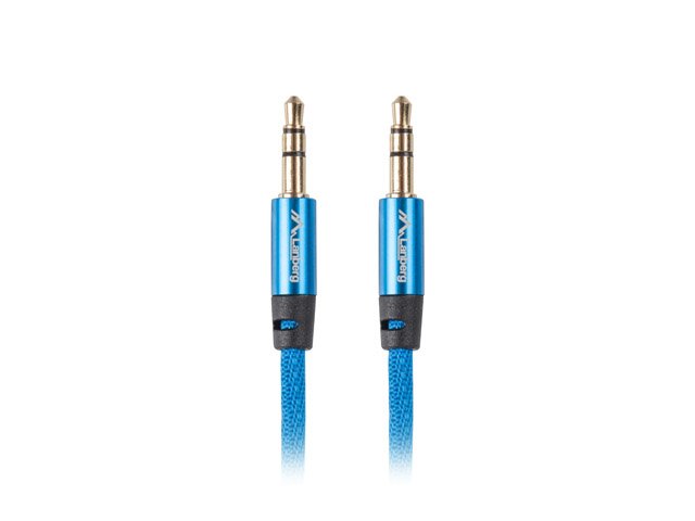 Cable Estéreo Lanberg Jack 3.5mm Macho / Macho Cable Tejido Trenzado 1m Azul