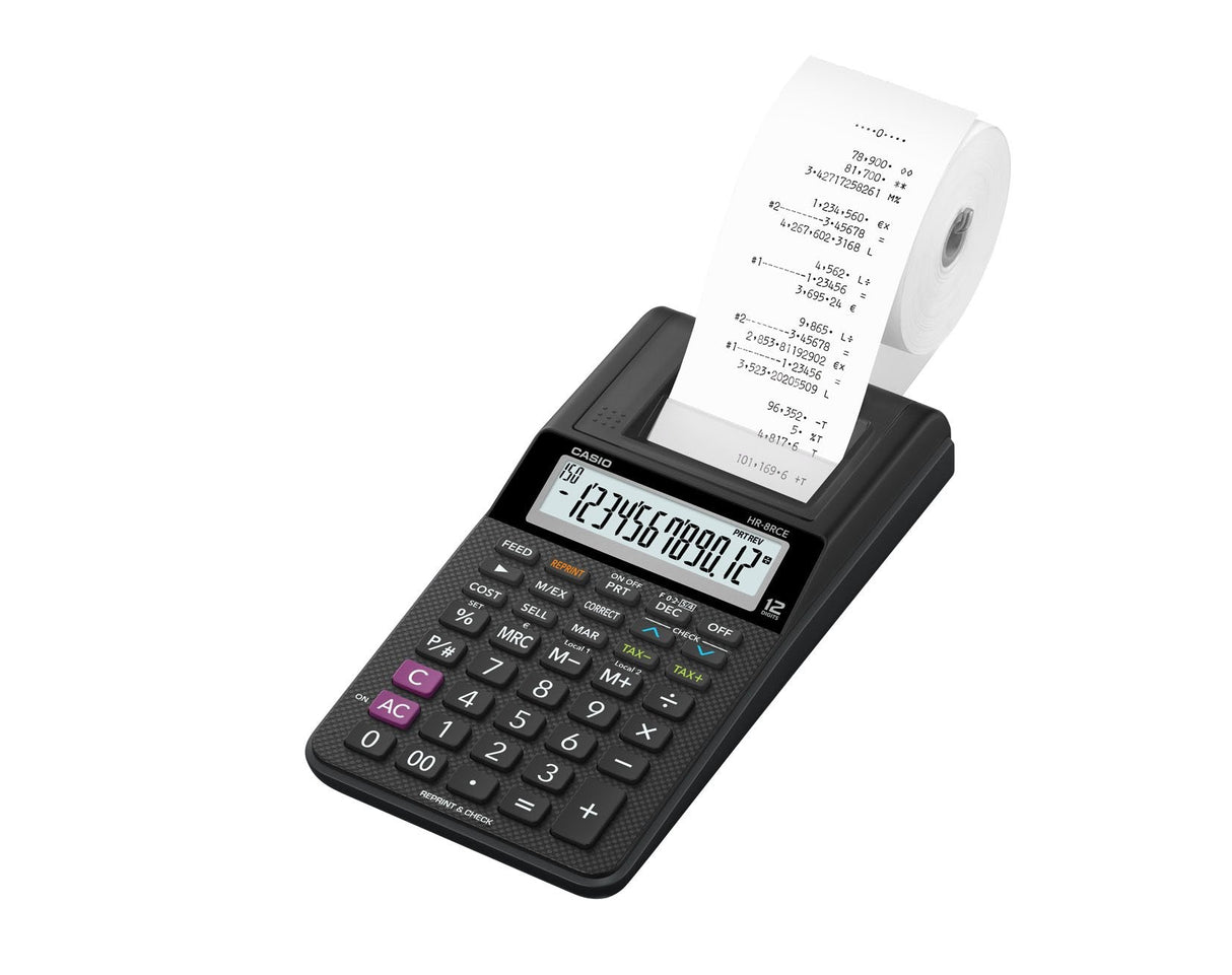 Casio Calculadora De Oficina Con Impresora Negro Hr-8rce